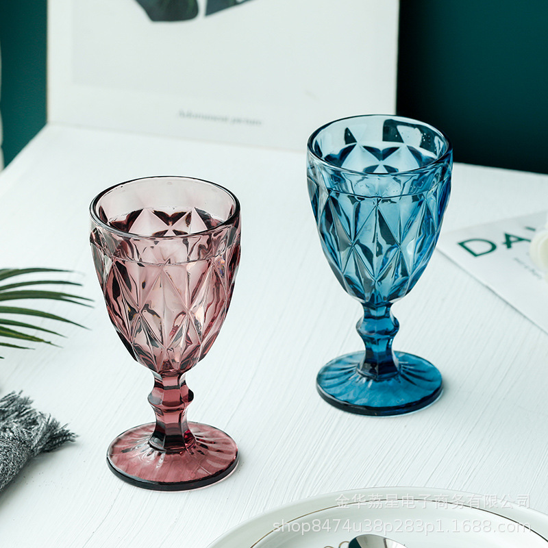 Venta al por mayor vintage en relieve copa de vino de jugo taza creativa del hogar engrosada taza de beber