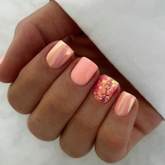 Glow-in-the-Dark Pure Pink and White Nail Art Short-Sleeve Sweet Girl Instagram Style European and American False Nails Nail Stickers Wholesale