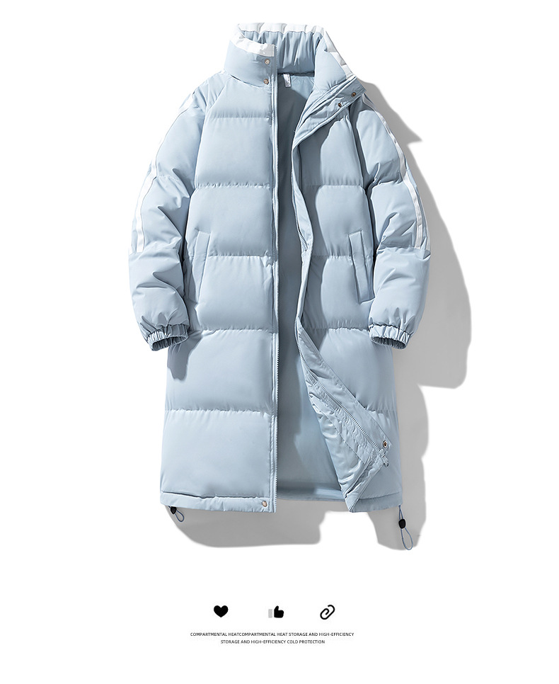 Winter Padded Longline Down Jacket For Men And Women Windproof_voghion.com