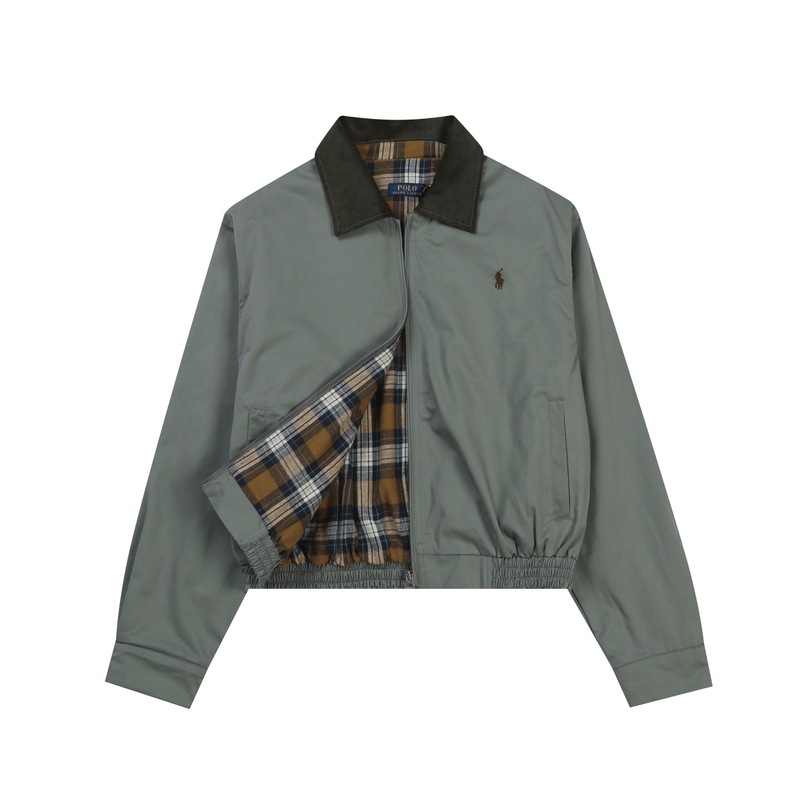 跨境RALPH LAUREN拉夫劳伦小马刺绣校园风翻领夹克美式复古外套|undefined