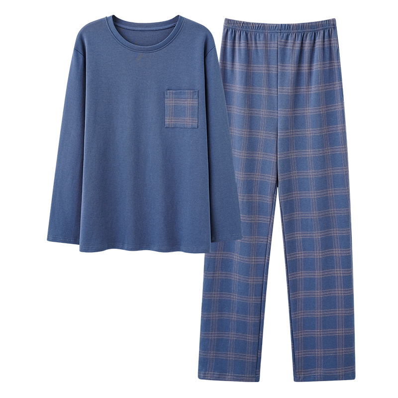 2025 nuevos pijamas para hombres otoño e invierno algodón de manga larga dibujos animados sueltos adolescentes pueden usar trajes de servicio a domicilio