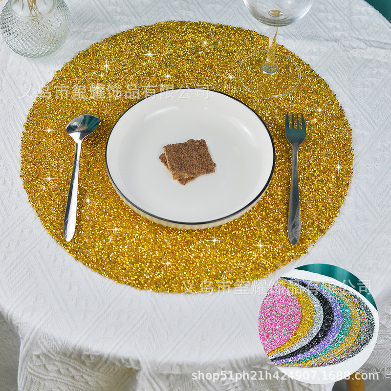 Rounded Diamond Round Table Mat Charming Placemat Shiny Placemat Decorative Table Mat Suitable for Kitchen Wedding Banquet Rounded Diamond Round Table Mat Charming Placemat Shiny Placemat Decorative Table Mat Suitable for Kitchen Wedding Banquet