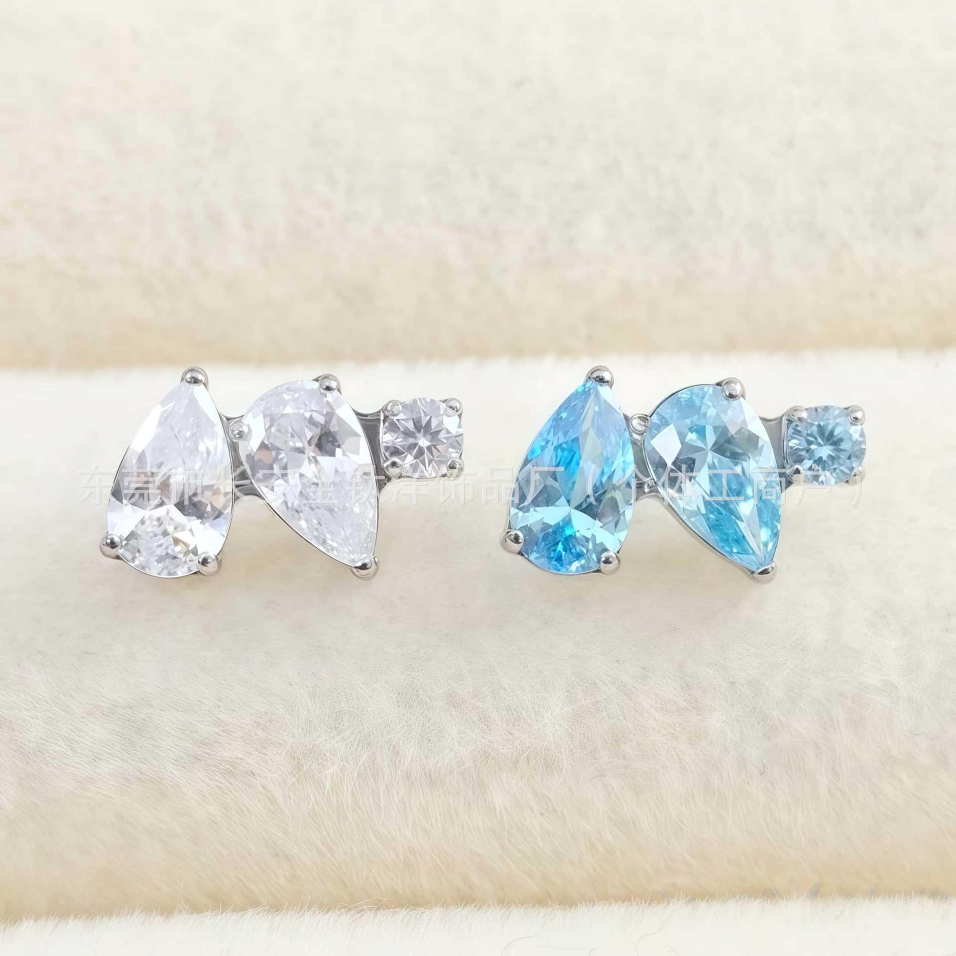 F136 Titanium Water Drop Earrings with Zirconia, Lip Studs, Nose Studs, Ear Studs, Ear Cartilage Studs, G23 Titanium Alloy Piercing Jewelry detail image 7