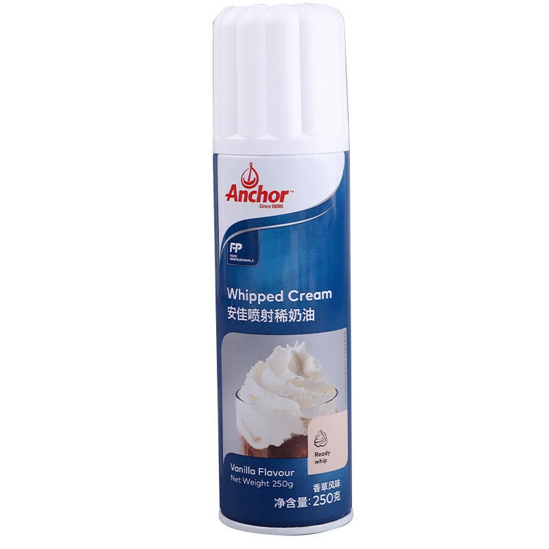 Спрей-крем Anjia 250 г, готовый к употреблению, без взбивания, для домашнего использования, крем для тортов, снежный топ, кофейный крем, спрей-банка