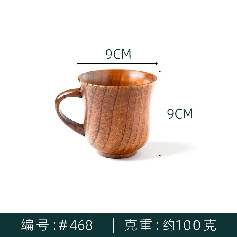 Taza de madera de jujube carbonizada de gran tamaño, creativa, para vino, cerveza, té, con caja de regalo, de madera maciza carbonizada, para exportación.