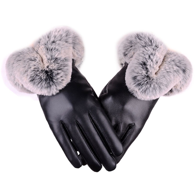 Guantes de pantalla táctil invierno mujer cuero estudiante ciclismo al aire libre abierto más terciopelo grueso a prueba de frío e impermeable algodón cálido otoño al por mayor