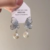 Crystal, advanced earrings from pearl, gradient, light luxury style, bright catchy style, high-quality style