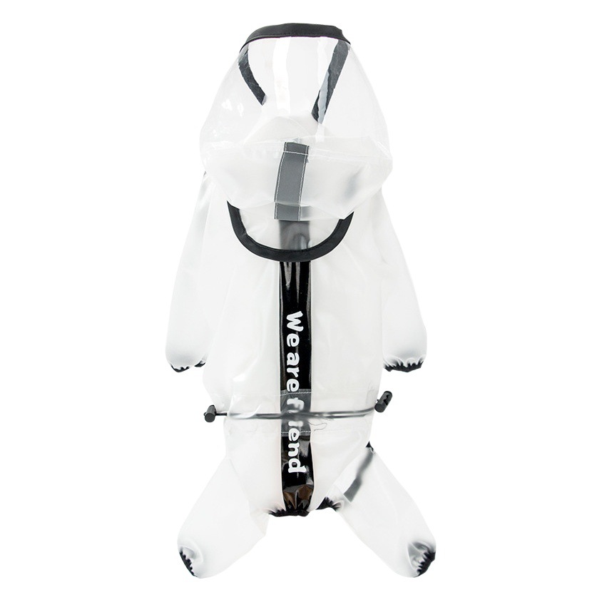 Impermeable de perro mejorado de cuatro patas impermeable todo incluido Teddy mascota perro mediano y grande perro pequeño poncho reflectante transparente