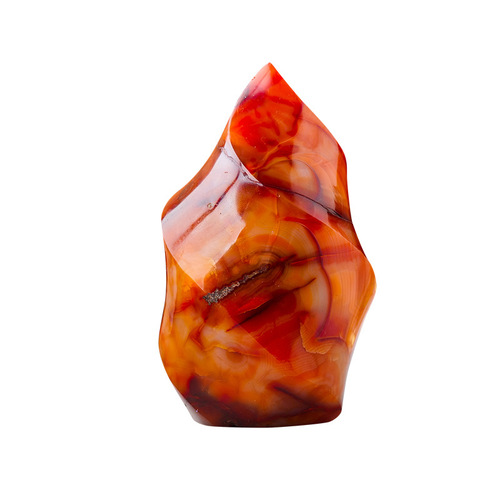 Natural red agate torch carvings, crystal raw stone ore specimens, European and American Halloween decorations, wholesale