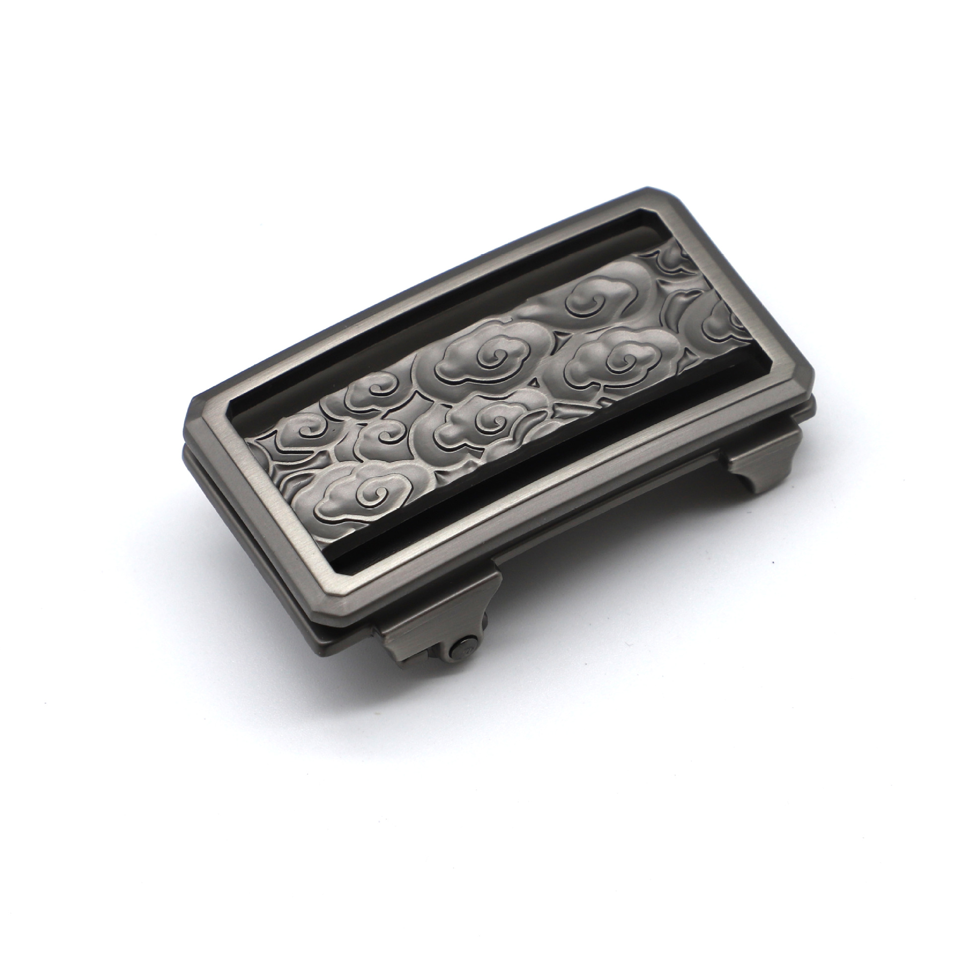 Fábrica de aleación sin dientes automático abrazadera de cinturón interna se puede personalizar con láser LOGO hombre cinturón abrazadera