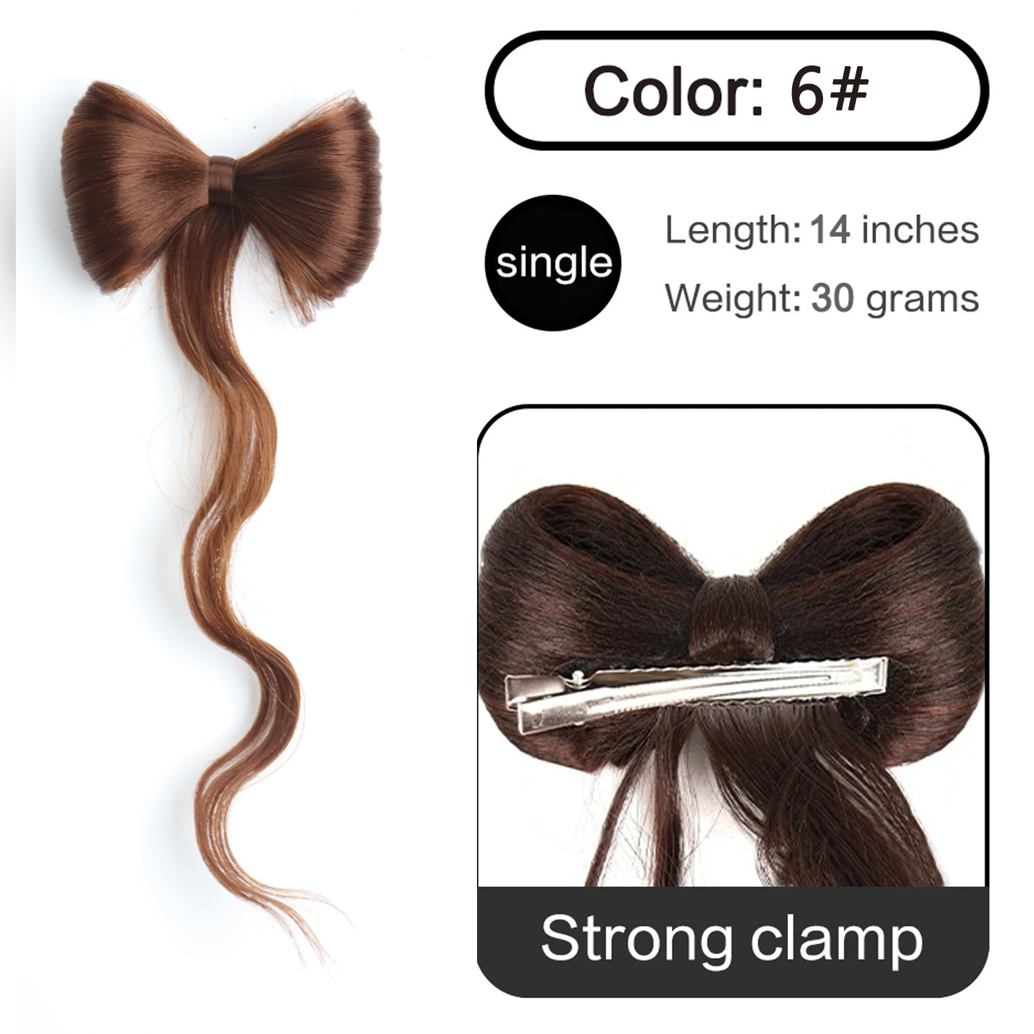 Arco medio atado pelo rizado de cola de caballo alta boca de pato clip temperamento bola cabeza peluca de mujer frisa vestimenta de estilo antiguo