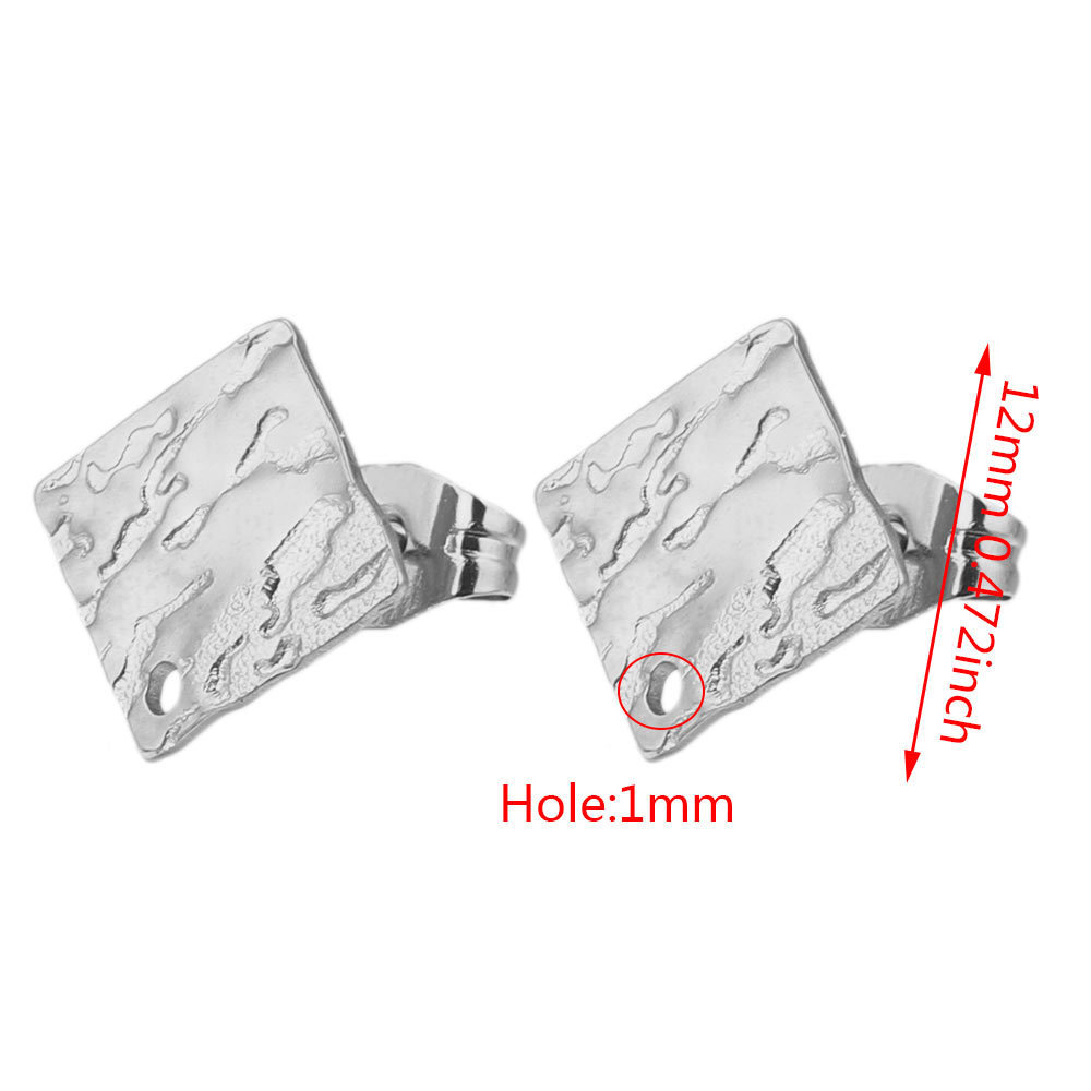 Pendientes geométricos de acero inoxidable europeos y americanos columna en relieve DIY pendientes pieza con agujero accesorios de joyería pendientes de acero de titanio producción