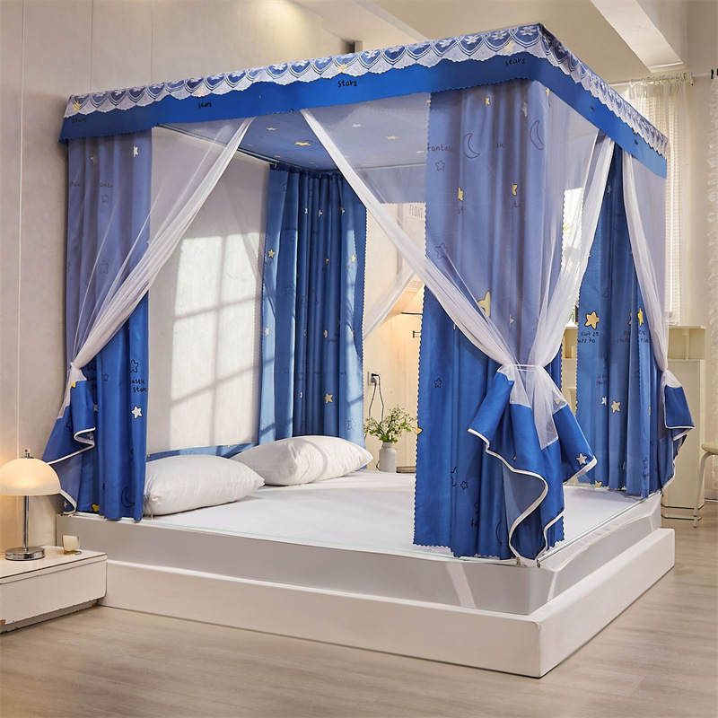 2024 nueva cama sentada, sombreado y a prueba de mosquitos, mosquitera integrada para el dormitorio doméstico, cama anti-caída, engrosamiento, hilo de tienda