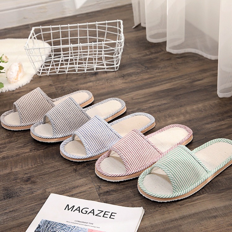 린넨 슬리퍼 여성용 여름 실내 미끄럼 방지 샌들 커플 가정 및 가정용 면 린넨 소프트 바닥 사계절 남성용 면 슬리퍼