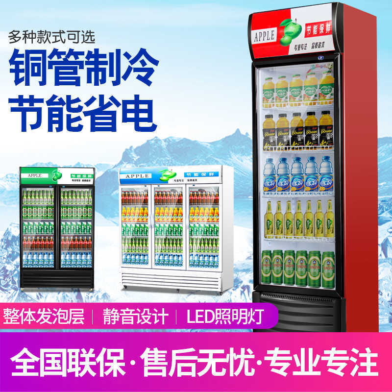 Commercial Beer Cabinet Single and Double Door Fresh-Keeping Refrigerated Beverage Cabinet Supermarket Cold Drink Cabinet Restaurant Freezer Wine Display Cabinet