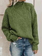 D 28146 High Neck Cable Knit Sweater �����黨ë�� �羳