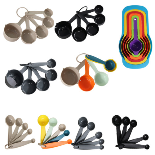 Color measuring cup measuring spoon 5 piece set with scale baking measuring spoon plastic powder measuring spoon wholesale