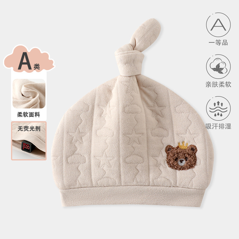Sombrero de embarazo recién nacido, otoño y invierno, calentamiento y grosor, sombrero de protección de la cabeza para bebés, sombrero de puerta para salir a prueba de viento, sombrero de algodón para bebés image 11