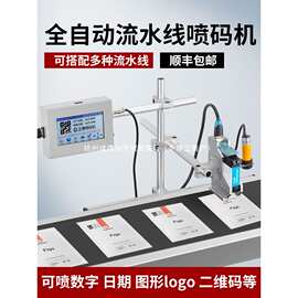 打生产日期喷码机全自动流水在线式二维码图片logo纸箱喷墨打码机