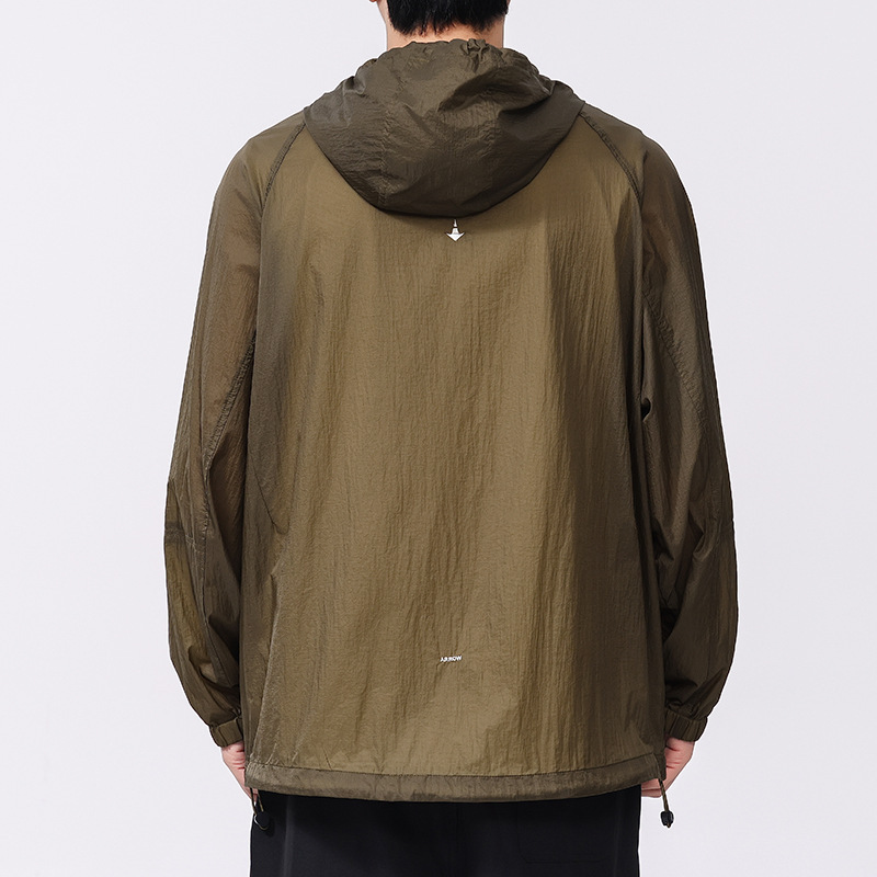 Ropa de protección solar de verano para hombres helado secado rápido abrigo de ocio anti-UV deportes frío ropa de piel negra gruesa