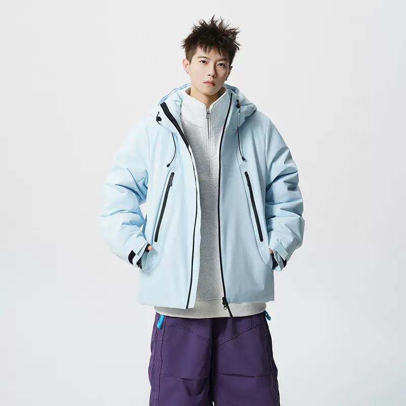 IZEXX潮牌户外棉服男冬季美式工装连帽冲锋棉衣加厚保暖情侣外套