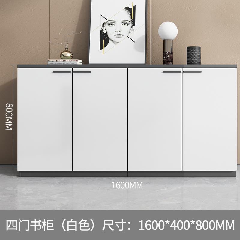 白いファイルキャビネットの低いキャビネットの木製のロッカーのデスクのサイドキャビネットのプリンタキャビネットの仕切り棚の資料の収納棚のお茶のキャビネット