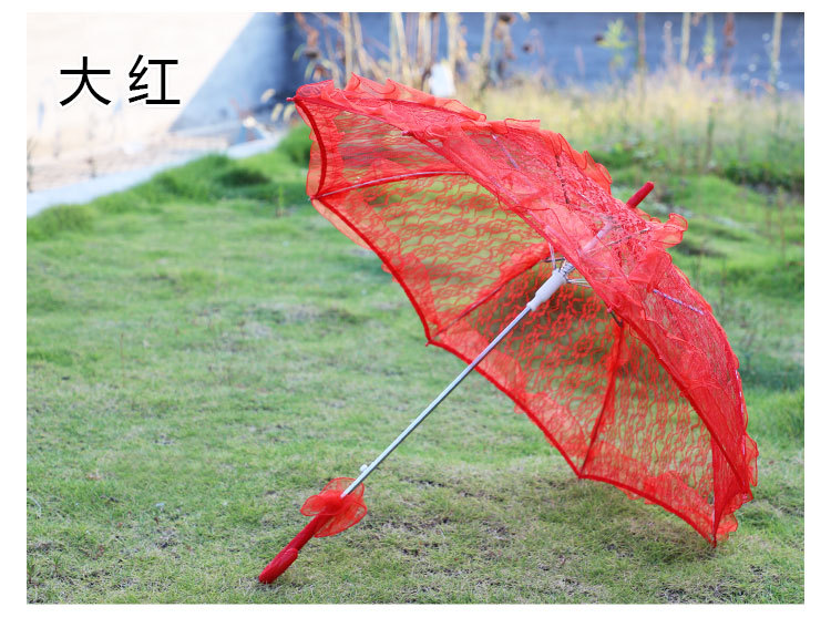 Actuación de baile Accesorios de boda Paraguas de encaje Paraguas de boda de estilo europeo Paraguas de boda de novia Paraguas de decoración de boda al aire libre Paraguas artesanal
