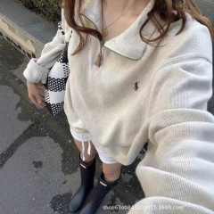 原厂高品质Ralph@拉夫刺绣小马标半拉链立领卫衣男女款纯棉上衣
