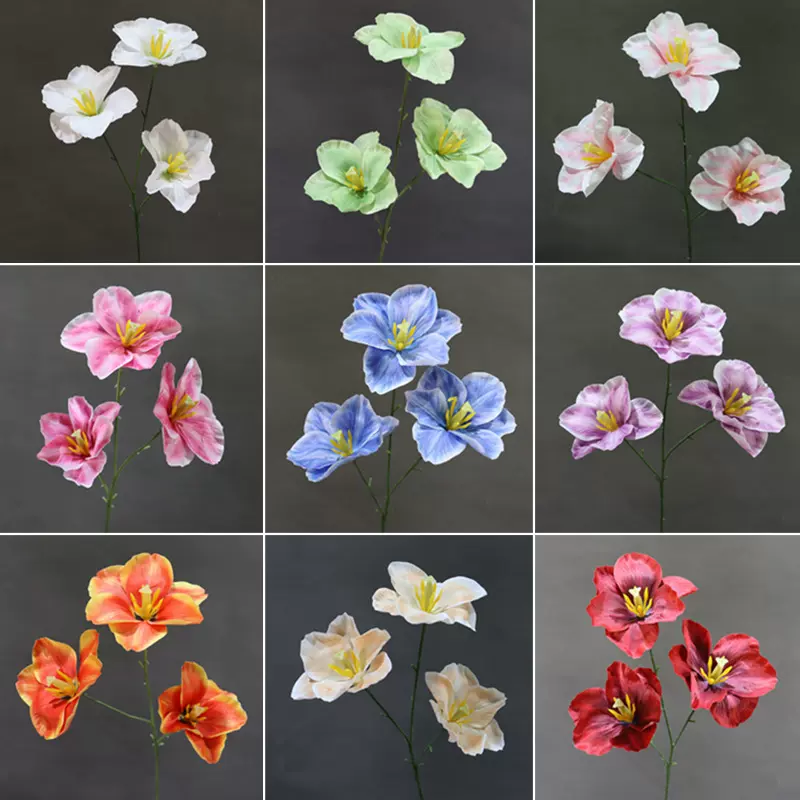 仿真3D翻面郁金香婚礼堂装饰绢花背景墙郁金香插花酒店造景花艺