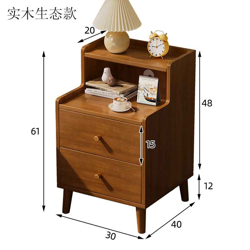 【기간 한정 특가*원목 친환경】 월넛 색상 + 2단 서랍 30cm