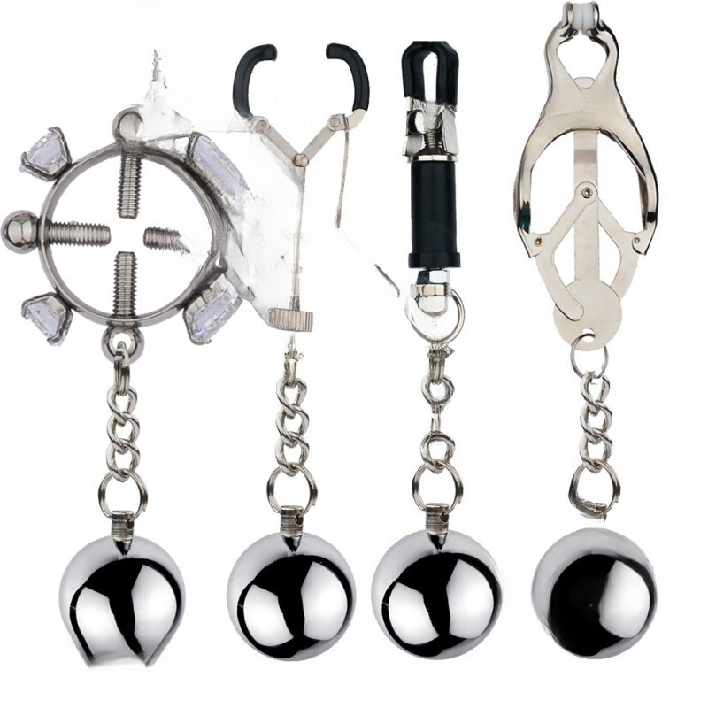 捆绑情趣品SM乳夹金属性玩具男女夫妻学生性玩具重力球负重吊坠阴