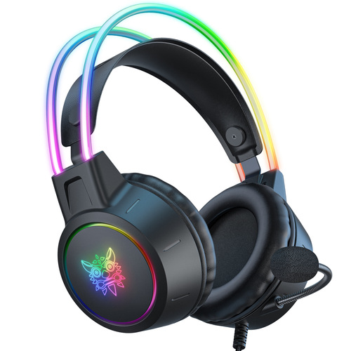 跨境x15pro头戴式耳机发光头梁可爱猫耳电竞降噪电脑游戏耳机