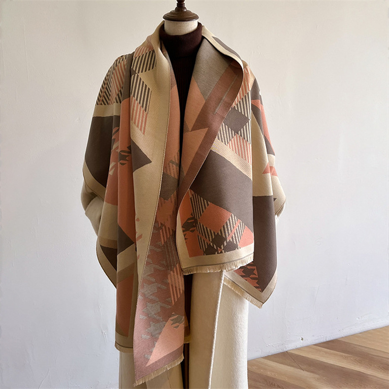 Bufanda de mil pájaros de nuevo color para otoño e invierno para mujer, chal de borlas de alta gama, combinado con una bufanda cálida y esponjosa_voghion.com
