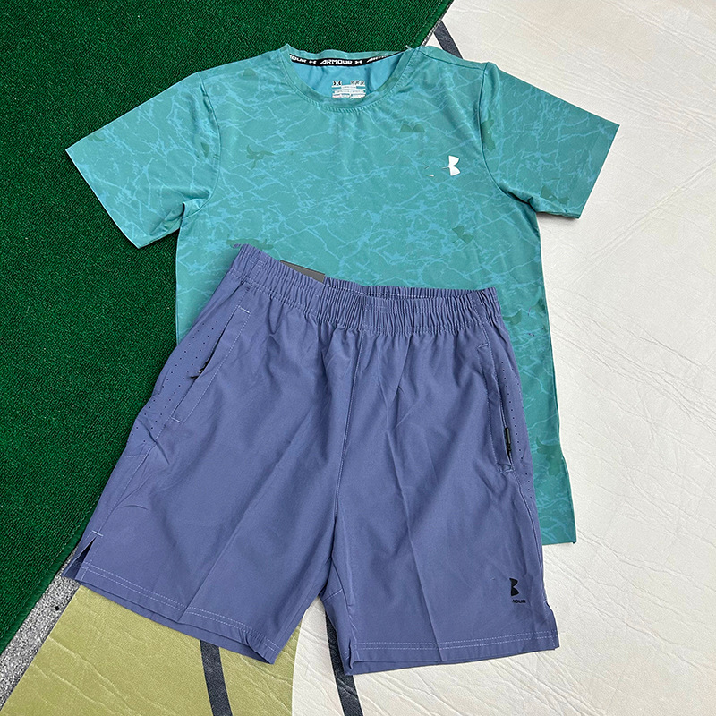 Hombres nuevos al por mayor deportes de secado rápido transpirables camisetas de manga corta entrenamiento de hielo suelta chaqueta casual fitness correr