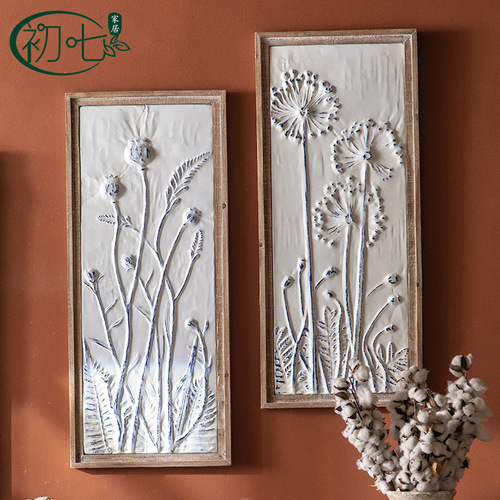 Wabi-Sabi Style Retro Entrance Iron Art Decor 3D Relief Wall Art for Guesthouse Sofa Background Wall Decoration