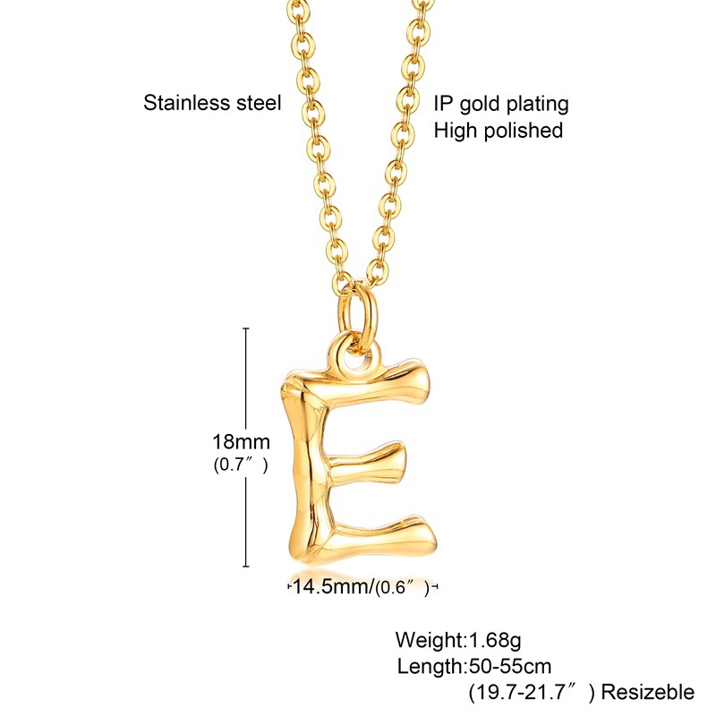 Fashion Letter Titanium Steel Polishing Plating Gold Plated Pendant Necklace display picture 5