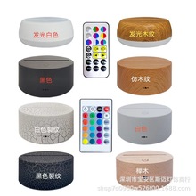 跨境创意礼品3D小夜灯底座圆形触摸遥控亚克力LED七彩床头灯USB