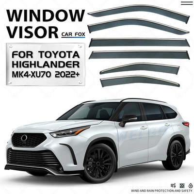 Rain shield Car Window Rain and - standard-packing-without-logo-highlander6pcsmk4-xu70-2022-2026pcwith-bright-strip-rain-shield