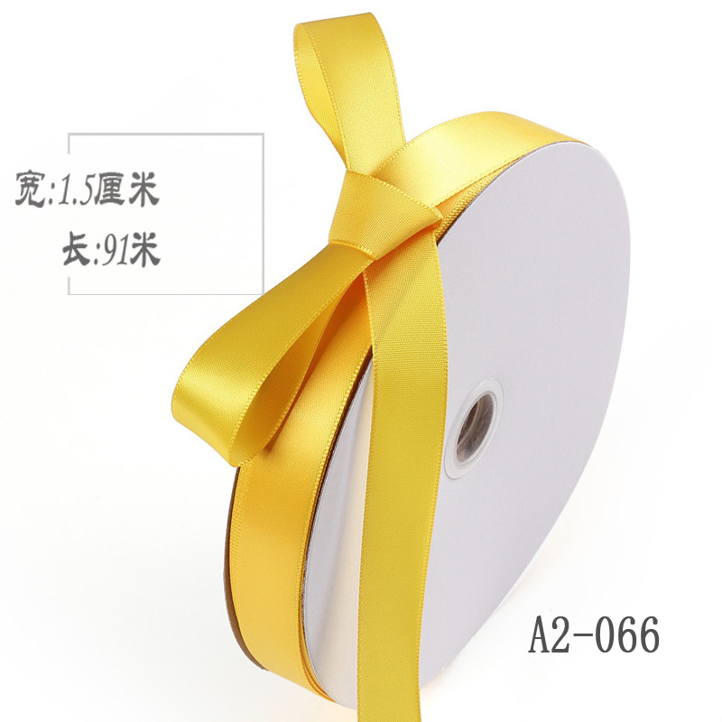 1,5 cm cinta de poliéster arco DIY cinta de la boda flores caja de regalo de frutas ropa de embalaje de satén cinta de color