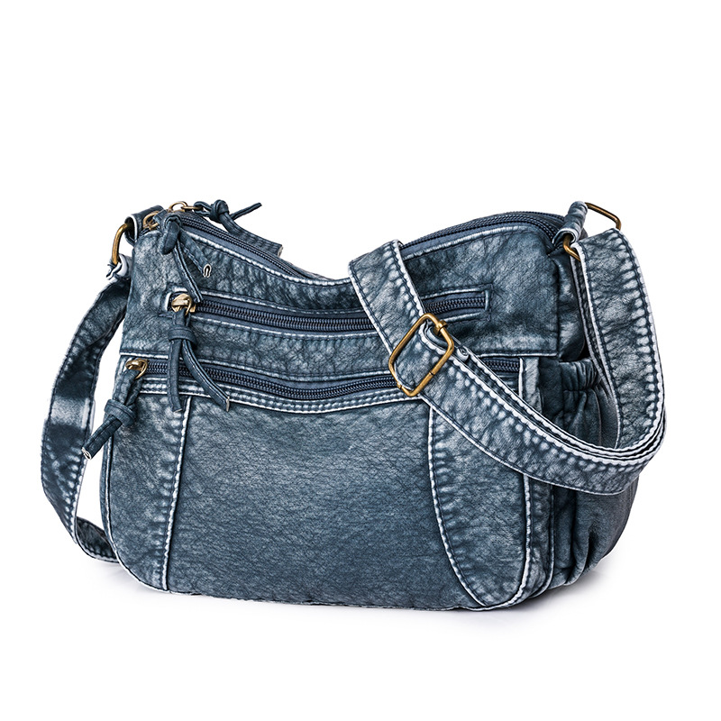 Washed Leather Women's 2023 New Model Shoulder Fashionable Large-capacity Crossbody Bag, PU Mom's Small Square Bag_voghion.com