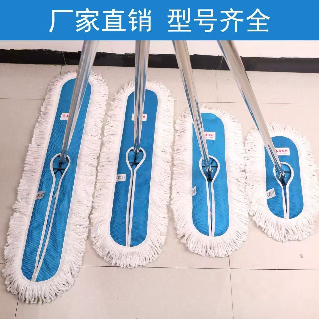双层棉纱尘推加厚网布地拖双排商用平板拖把大号排拖平拖替换拖布