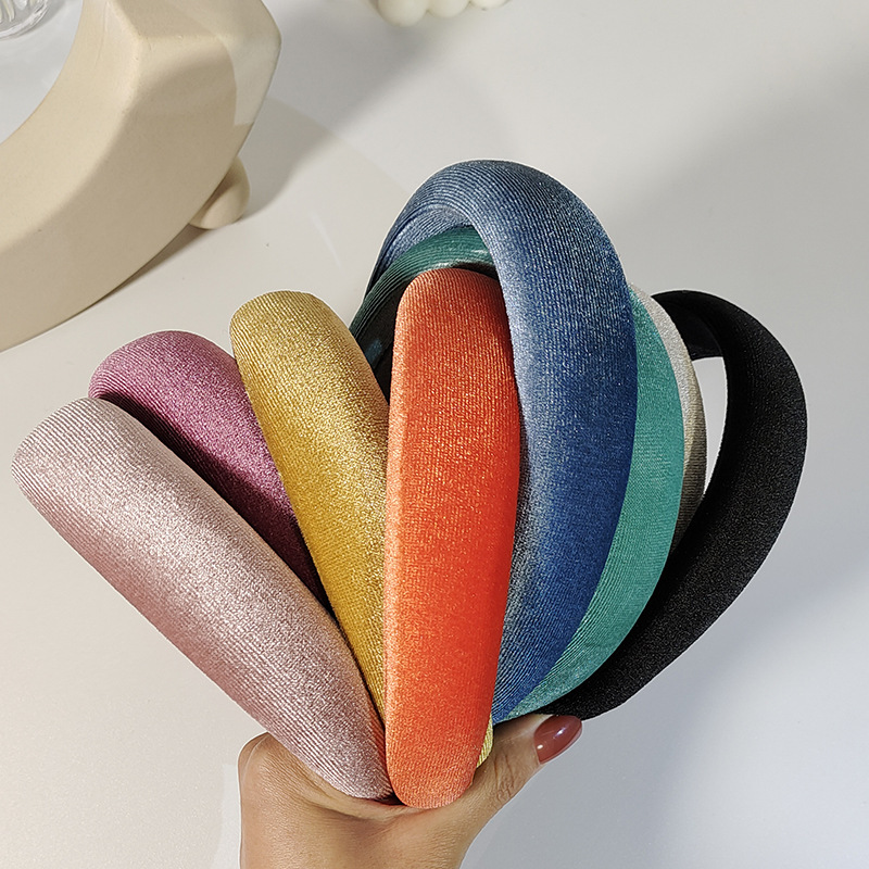 38g Weight Autumn And Winter Velvet Sponge Headband Wide-brimmed Hair Accessories