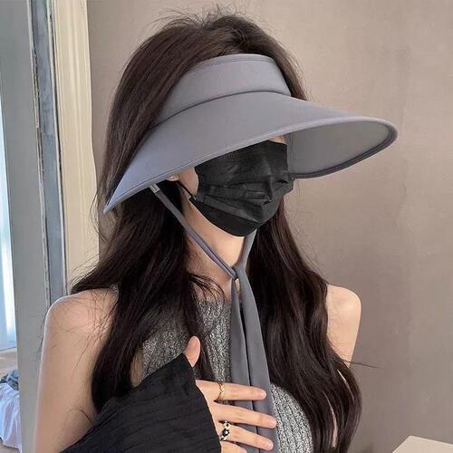 Large-brim sun hat, summer UV protection UPF 50+, sunshade hat, foldable outdoor double-sided ice silk open-top hat