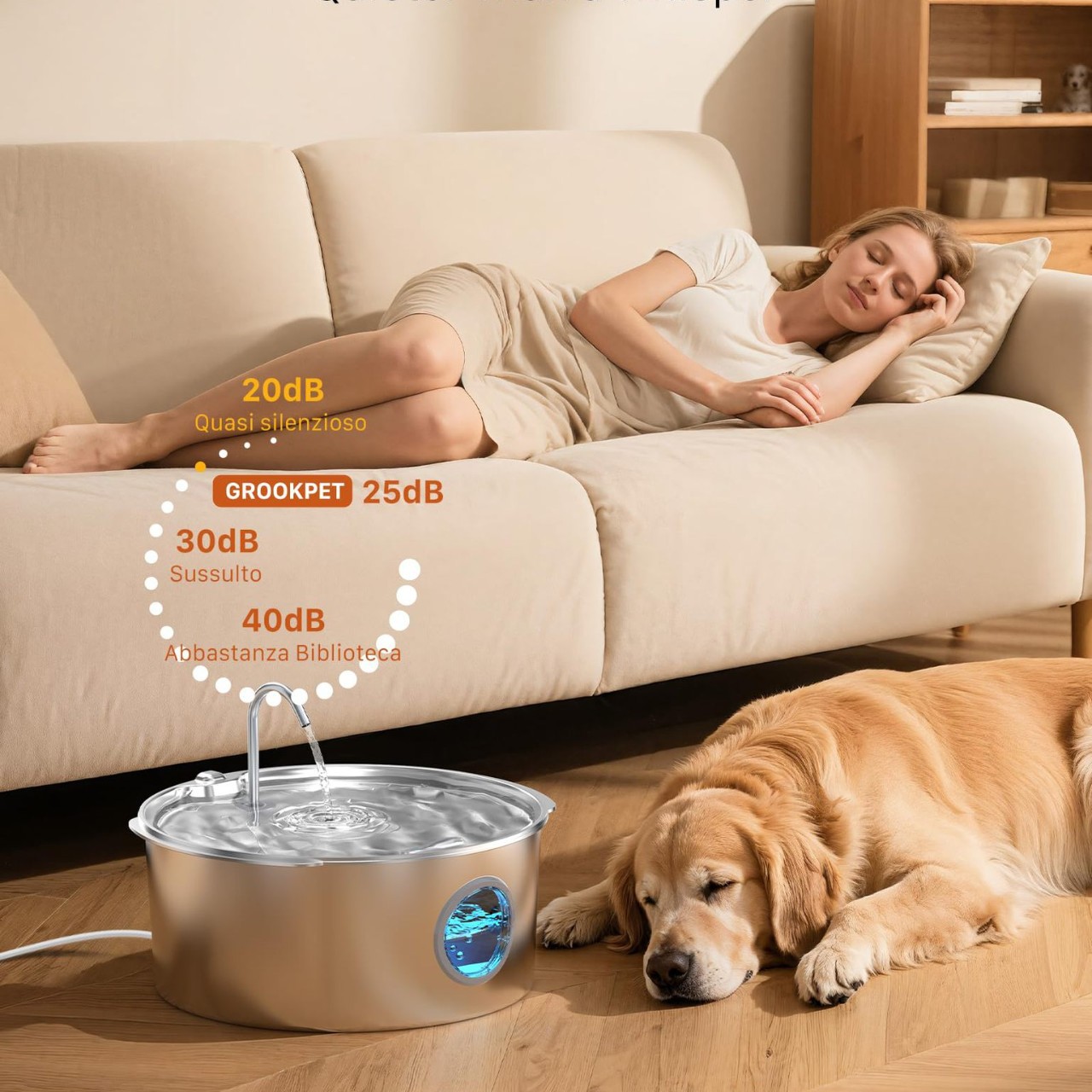 Explosiones transfronterizas 12L de acero inoxidable para mascotas tipo pista redonda de gran capacidad LED para gatos y perros