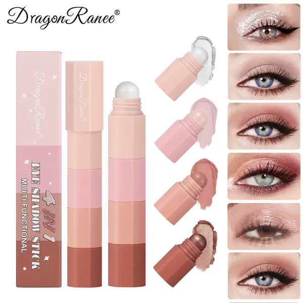Cross-Border Lazy Eye Shadow Pen Waterproof Makeup Matte Eye Pen Pearlescent Four-Section Eye Shadow Stick Set