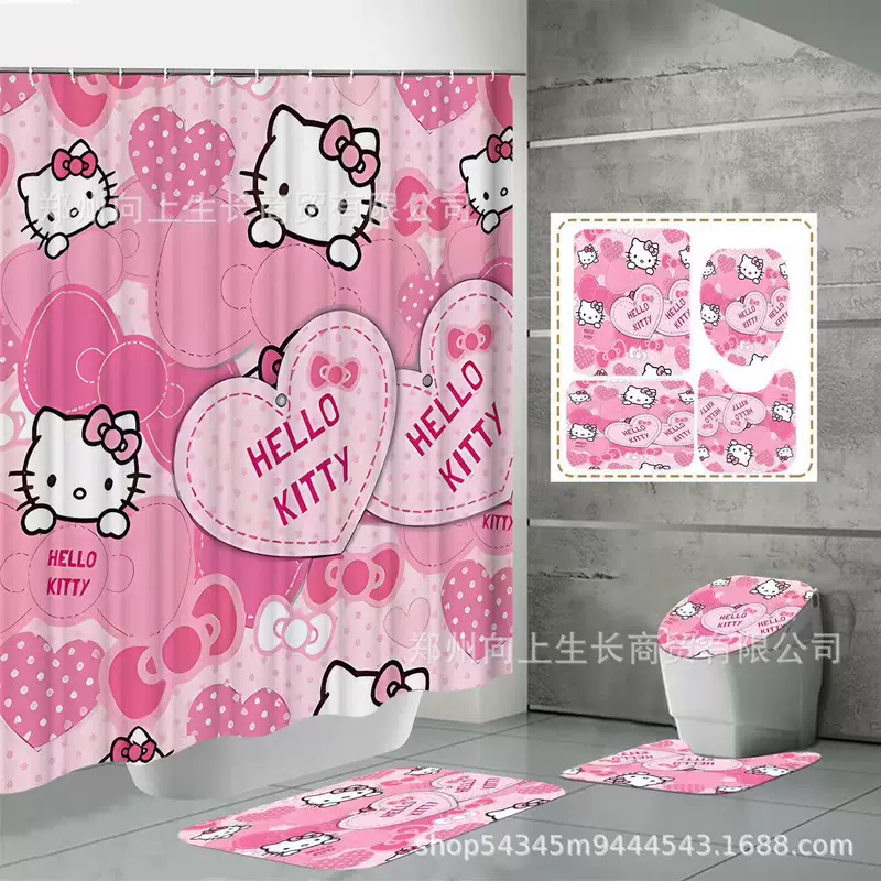Hello Kitty водонепроницаемая занавеска, туалет, коврик, для импорта