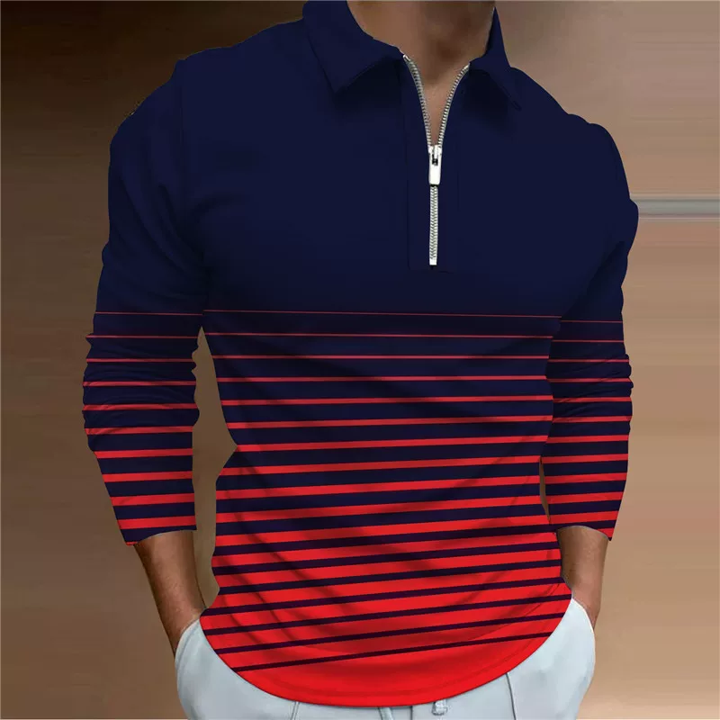 С длинным рукавом с молнией, поло, европейский стиль, Amazon, 3D