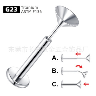 G23 Titanium Alloy Pin Funnel Head Plug Lip Nail Head Accessories Body Piercing Jewelry