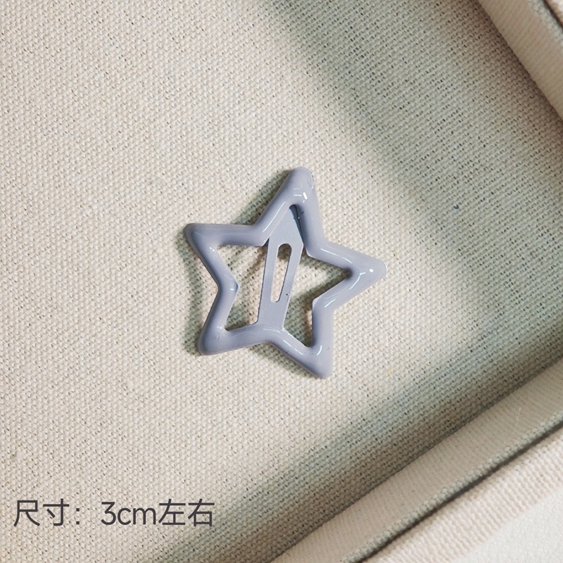 Approximately 3cm star-shaped snap hair clip - grey