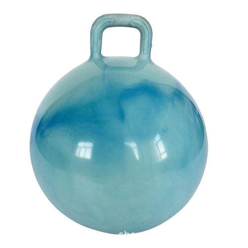 Amazon's best-selling 55cm thickened cloud rainbow handle ball PVC colorful inflatable jumping ball training yoga ball